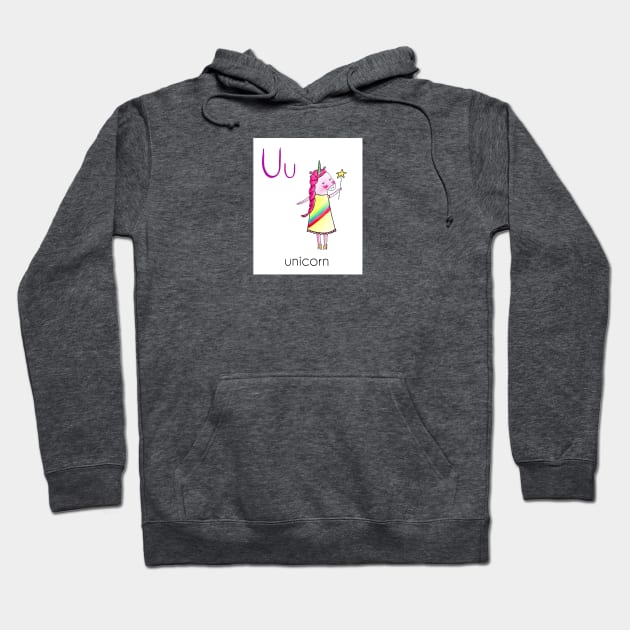 U is for Unicorn Hoodie by Lady Lucas